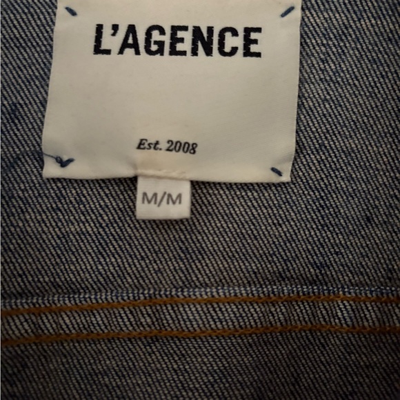 L'AGENCE Blue Denim Jacket - Picture 2 of 3